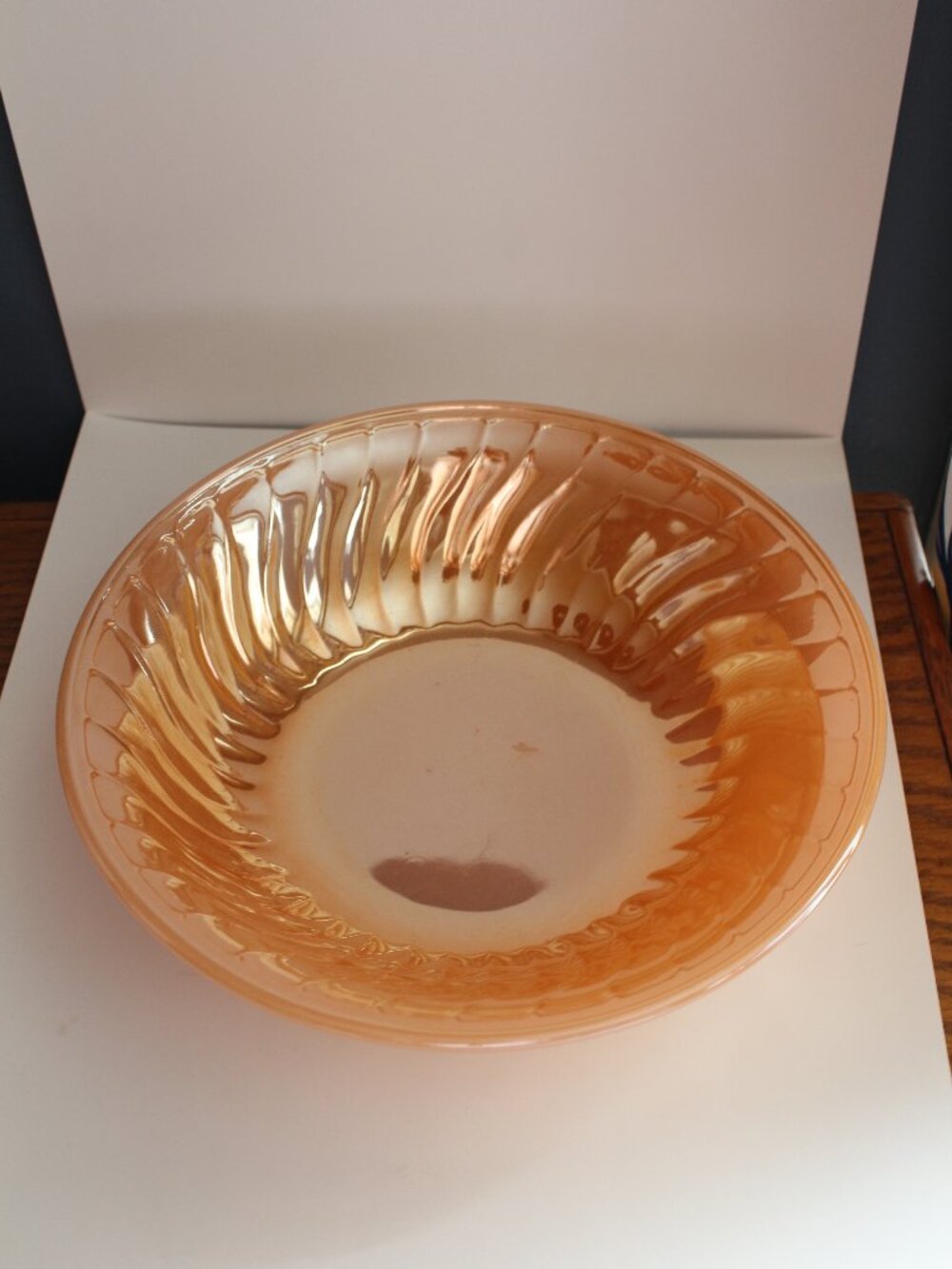 Crisa Mexico Peach Lustre Serving Bowl 8.75"